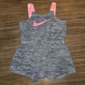 Nike Dri Fit Gray Romper with Pink Accents Infant Size 6M